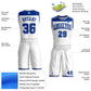 Custom White Royal Color Block Round Neck Sublimation Basketball Suit Jersey Limited