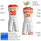 Custom White Orange Color Block Round Neck Sublimation Basketball Suit Jersey Limited