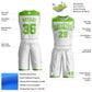 Custom White Neon Green Color Block Round Neck Sublimation Basketball Suit Jersey Limited