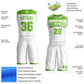 Custom White Neon Green Color Block Round Neck Sublimation Basketball Suit Jersey Limited