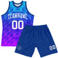 Custom Royal White-Hot Pink Gradient Geometric Shape Round Neck Sublimation Basketball Suit Jersey Limited