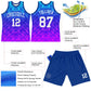 Custom Royal White-Hot Pink Gradient Geometric Shape Round Neck Sublimation Basketball Suit Jersey Limited