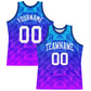 Custom Royal White-Hot Pink Gradient Geometric Shape Round Neck Sublimation Basketball Suit Jersey