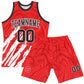 Custom Red Black-White Splash Round Neck Sublimation Basketball Suit Jersey Limited