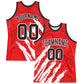 Custom Red Black-White Splash Round Neck Sublimation Basketball Suit Jersey