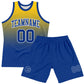 Custom Yellow Royal-White Fade Fashion Round Neck Sublimation Basketball Suit Jersey Limited