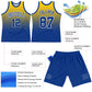Custom Yellow Royal-White Fade Fashion Round Neck Sublimation Basketball Suit Jersey Limited