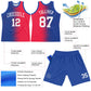 Custom Red White-Royal Gradient Line Round Neck Sublimation Basketball Suit Jersey Limited