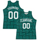 Custom Green White Line Round Neck Sublimation Basketball Suit Jersey