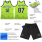 Custom Neon Green Black-White Line Round Neck Sublimation Basketball Suit Jersey Limited