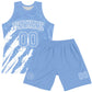 Custom Light Blue White Splash Round Neck Sublimation Basketball Suit Jersey Limited