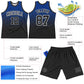 Custom Royal Black-White Fade Fashion Round Neck Sublimation Basketball Suit Jersey Limited