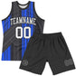Custom Black White-Royal Line Round Neck Sublimation Basketball Suit Jersey Limited