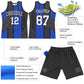 Custom Black White-Royal Line Round Neck Sublimation Basketball Suit Jersey Limited