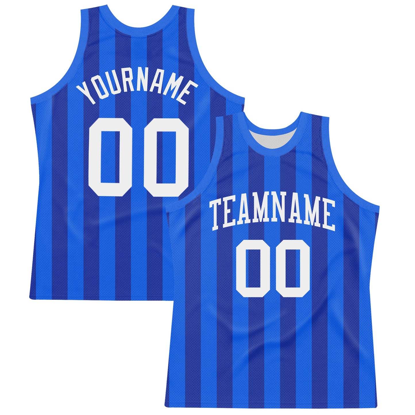 Custom Royal White Line Round Neck Sublimation Basketball Suit Jersey