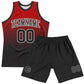 Custom Red Black-White Fade Fashion Round Neck Sublimation Basketball Suit Jersey Limited
