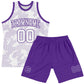 Custom White Purple Curve Lines Round Neck Sublimation Basketball Suit Jersey Limited