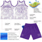 Custom White Purple Curve Lines Round Neck Sublimation Basketball Suit Jersey Limited
