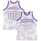 Custom White Purple Curve Lines Round Neck Sublimation Basketball Suit Jersey