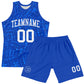 Custom Royal White Round Line Neck Sublimation Basketball Suit Jersey Limited