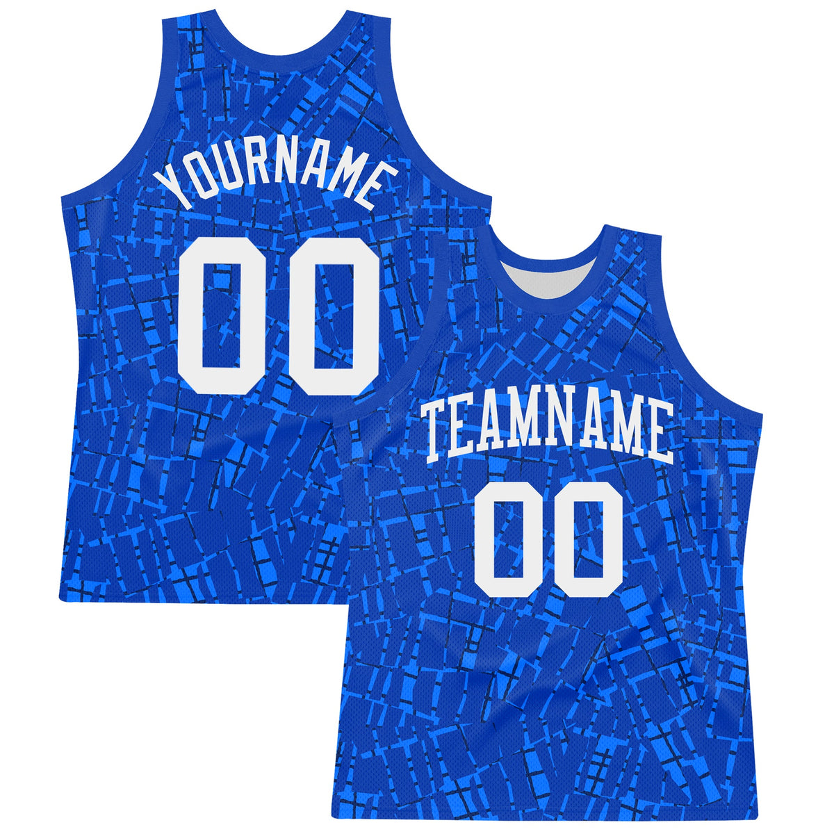Custom Royal White Round Line Neck Sublimation Basketball Suit Jersey