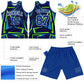 Custom Royal Neon Green-White Geometric Shape Round Neck Sublimation Basketball Suit Jersey Limited
