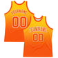 Custom Yellow Orange-White Fade Fashion Round Neck Sublimation Basketball Suit Jersey