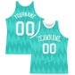 Custom Aqua White Wave Round Neck Sublimation Basketball Suit Jersey