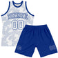 Custom White Royal Curve Lines Round Neck Sublimation Basketball Suit Jersey Limited