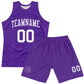 Custom Purple White Fragment Art Round Neck Sublimation Basketball Suit Jersey Limited