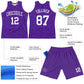 Custom Purple White Fragment Art Round Neck Sublimation Basketball Suit Jersey Limited