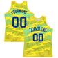 Custom Gold Royal-Light Blue Line Round Neck Sublimation Basketball Suit Jersey