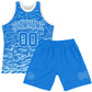 Custom Royal White Wave Round Neck Sublimation Basketball Suit Jersey Limited