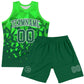 Custom Green Grass Green-White Geometric Shape Round Neck Sublimation Basketball Suit Jersey Limited