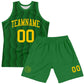 Custom Kelly Green Yellow Geometric Shape Round Neck Sublimation Basketball Suit Jersey Limited