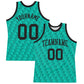 Custom Teal White Line Round Neck Sublimation Basketball Suit Jersey