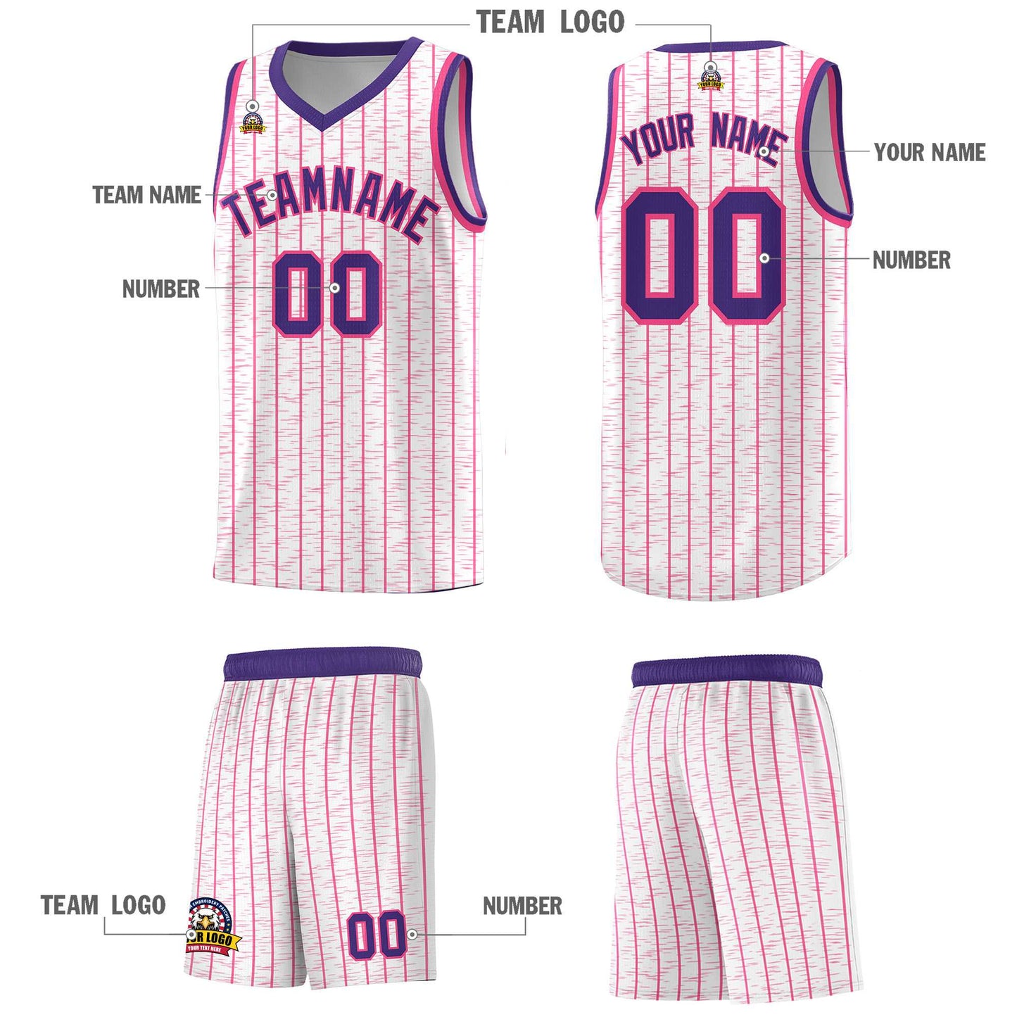 Custom White Custom Gray Pinstripe Retro Sets Uniform Basketball Jersey Limited