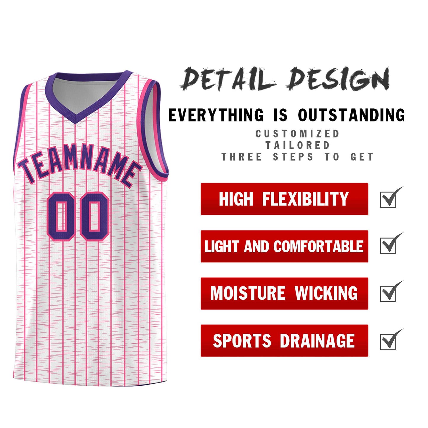 Custom White Custom Gray Pinstripe Retro Sets Uniform Basketball Jersey Limited