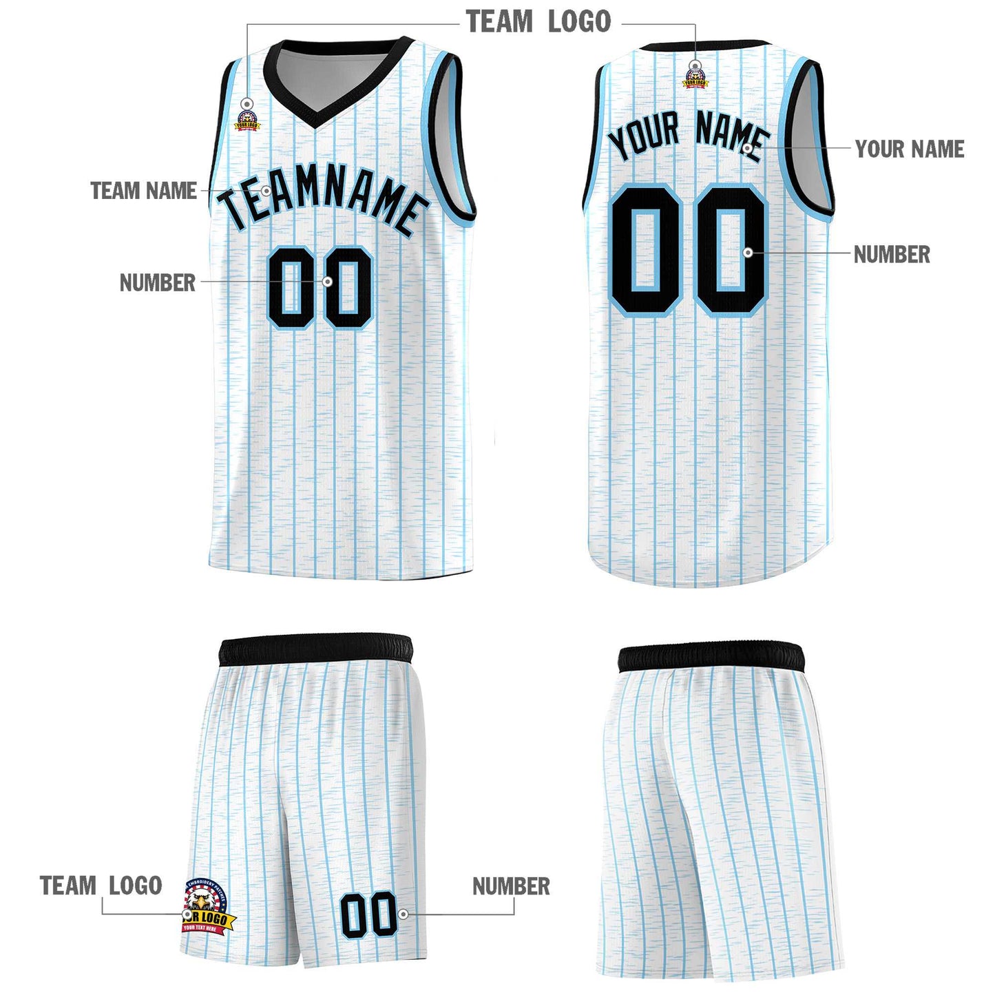 Custom White Custom Gray Pinstripe Retro Sets Uniform Basketball Jersey Limited