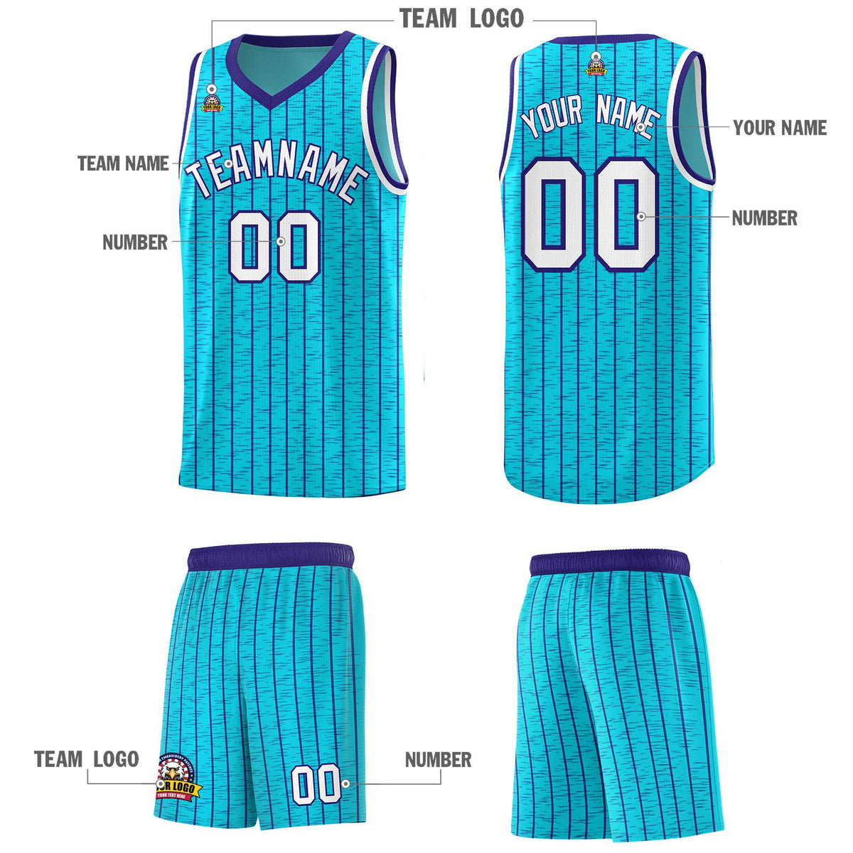 Custom Sky Blue Custom Gray Pinstripe Retro Sets Uniform Basketball Jersey Limited