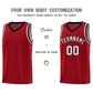 Custom Red Custom Gray Pinstripe Retro Sets Uniform Basketball Jersey Limited