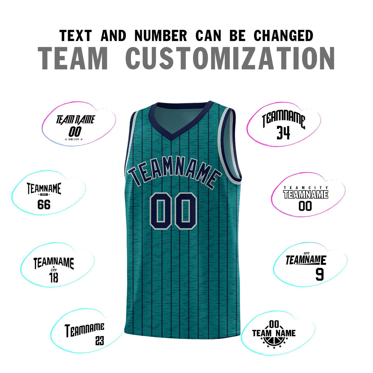 Custom Teal Custom Gray Pinstripe Retro Sets Uniform Basketball Jersey Limited