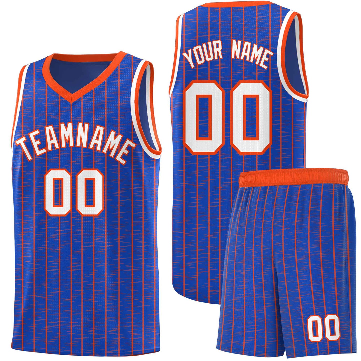 Custom Royal Blue Custom Gray Pinstripe Retro Sets Uniform Basketball Jersey