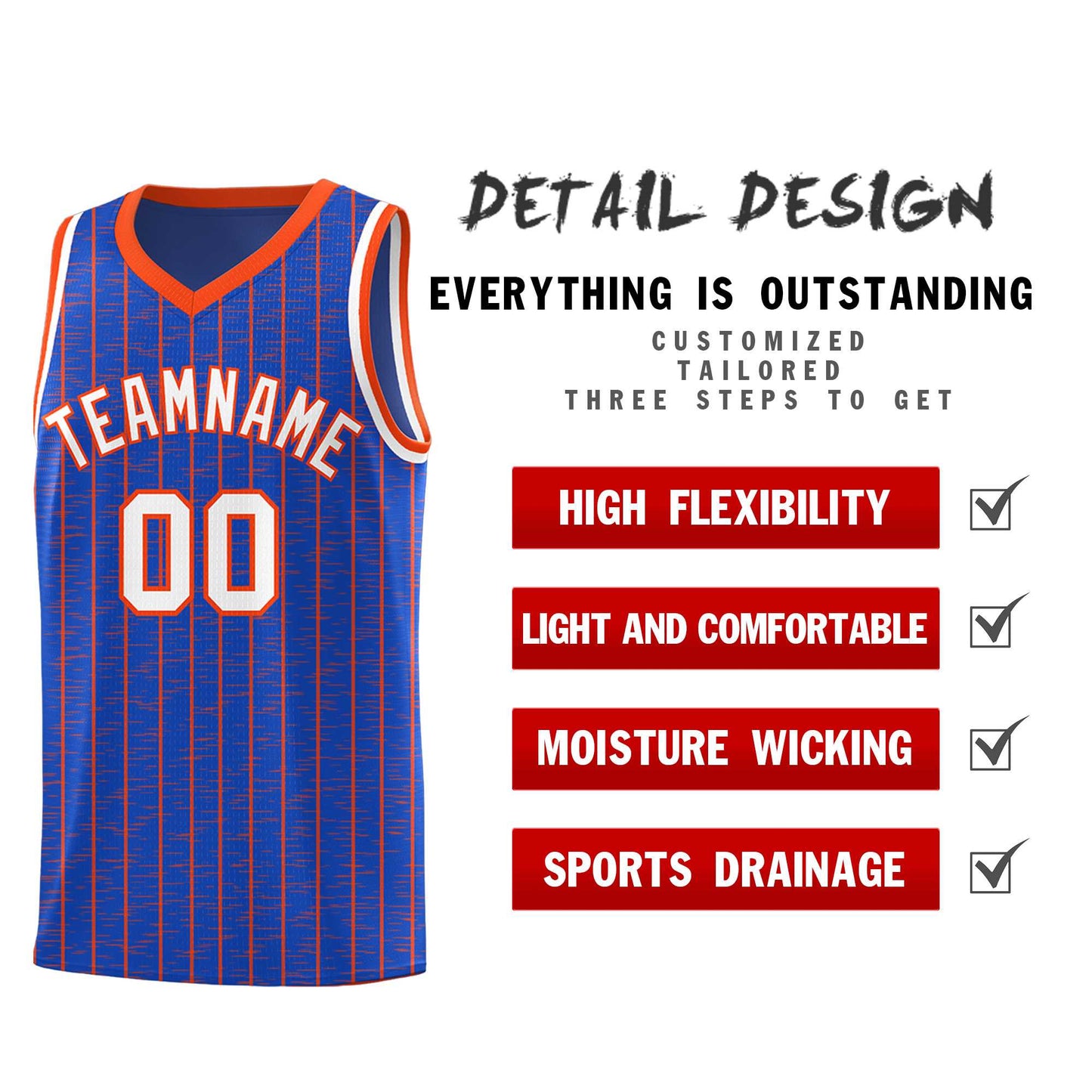 Custom Royal Blue Custom Gray Pinstripe Retro Sets Uniform Basketball Jersey Limited
