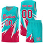 Custom Aqua Abstract Mountain Pattern Sports Uniform Basketball Jersey