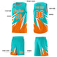 Custom Aqua Abstract Mountain Pattern Sports Uniform Basketball Jersey Limited