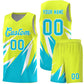 Custom Fluorescent Green Abstract Mountain Pattern Sports Uniform Basketball Jersey