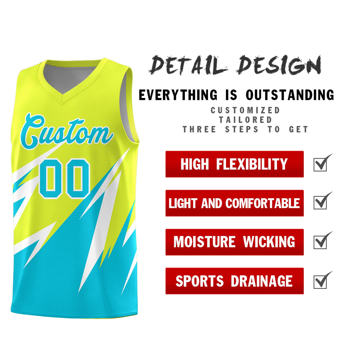 Custom Fluorescent Green Abstract Mountain Pattern Sports Uniform Basketball Jersey Limited