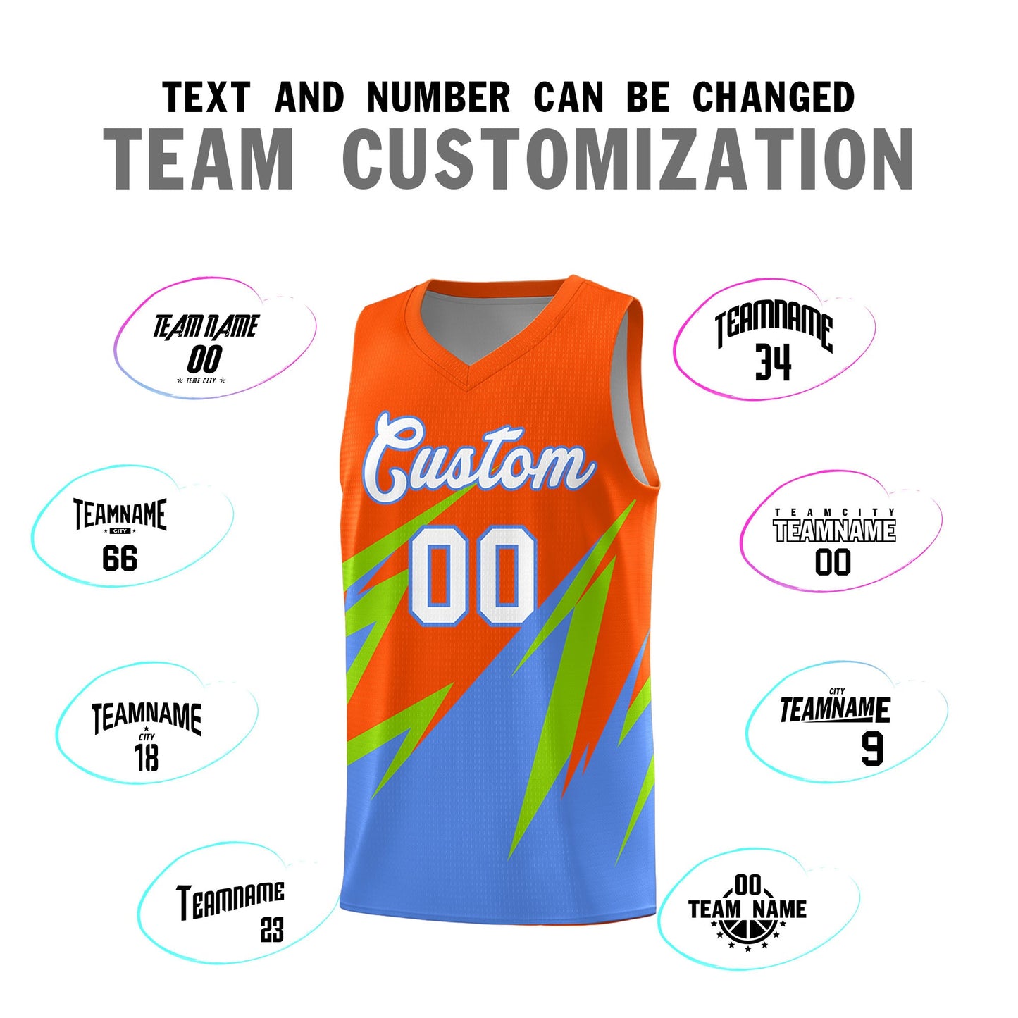 Custom Orange Abstract Mountain Pattern Sports Uniform Basketball Jersey Limited