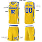 Custom Gold Shoulders Star Pattern Side Color Block Sports Uniform Basketball Jersey Limited
